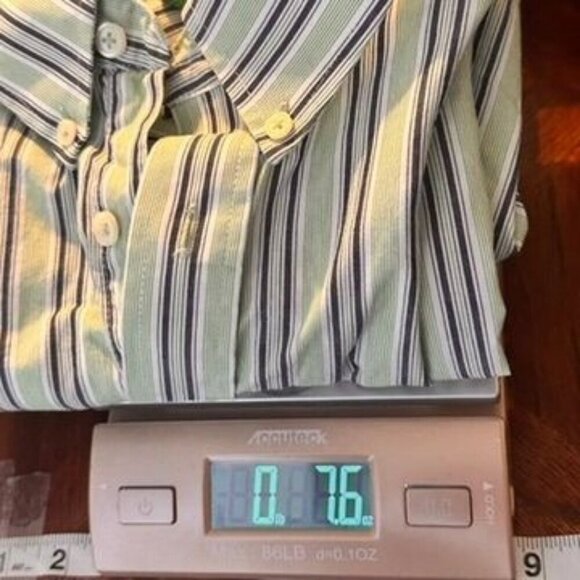 Izod  Striped Short Sleeve Button-Down Cotton Shirt Mens XL Preppy Casual Dad - Picture 8 of 8